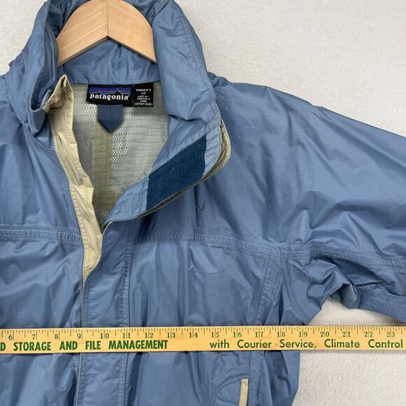 PATAGONIA Rain Jacket Womens XS Refugitive Windbreaker Ripstop Mesh Lined Blue - Picture 12 of 14